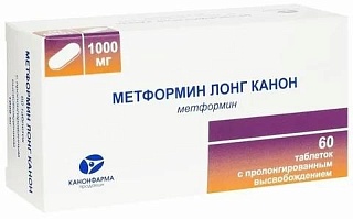 Метформин Лонг Канон таб 1000мг N60 (Канонфарма)