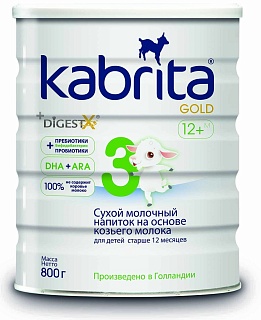 Кабрита 3 Gold молоч смесь 12+ мес 800г